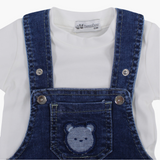 Unisex Baby Overall – Denim with Cute Bear Design
