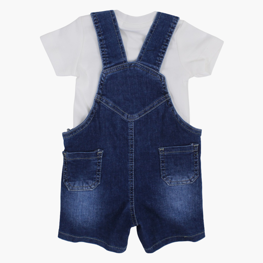 Unisex Baby Overall – Denim with Cute Bear Design