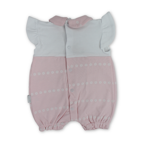 Baby Girls Cotton Romper – Teddy Bear Embroidery