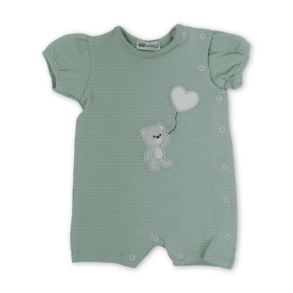 Baby Girls Cotton Romper – Heart Embroidery