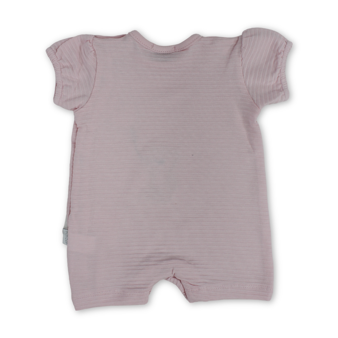 Baby Girls Cotton Romper – Heart Embroidery