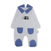 Unisex Baby Cotton Baby Footie – 3 Teddy Bears Print