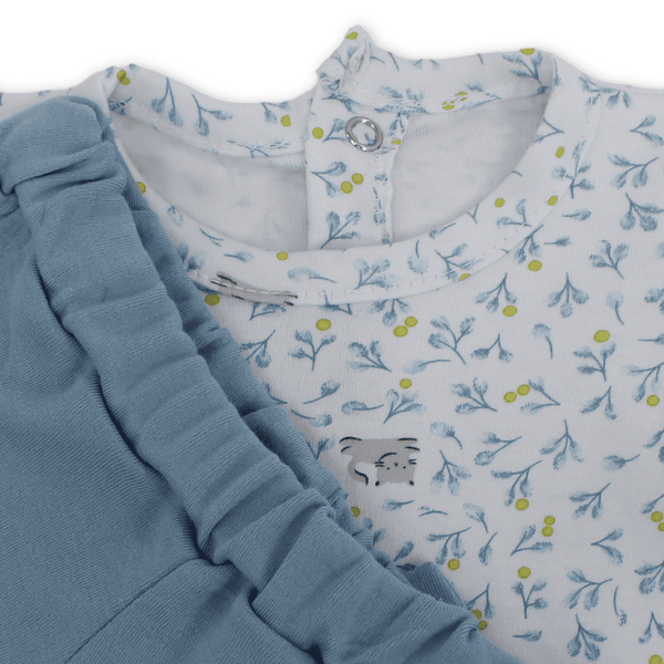 Baby Girls Cotton Outfit Set – Bow Design