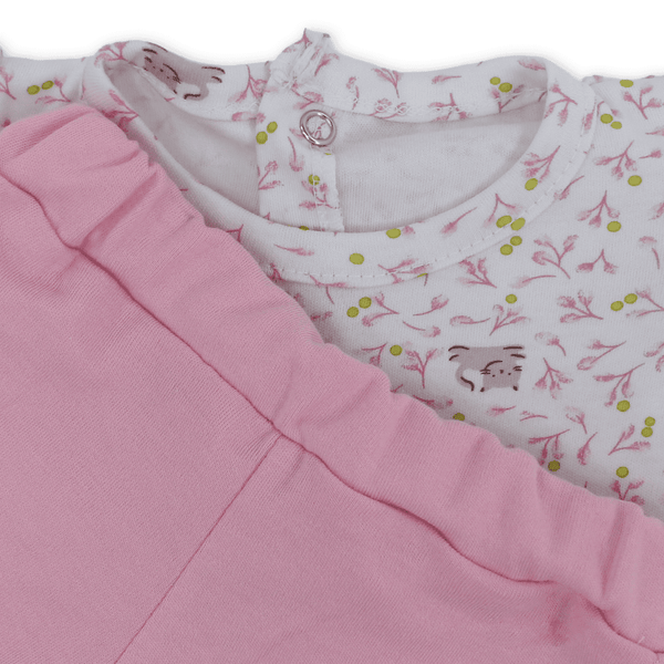 Baby Girls Cotton Outfit Set – Bow Design