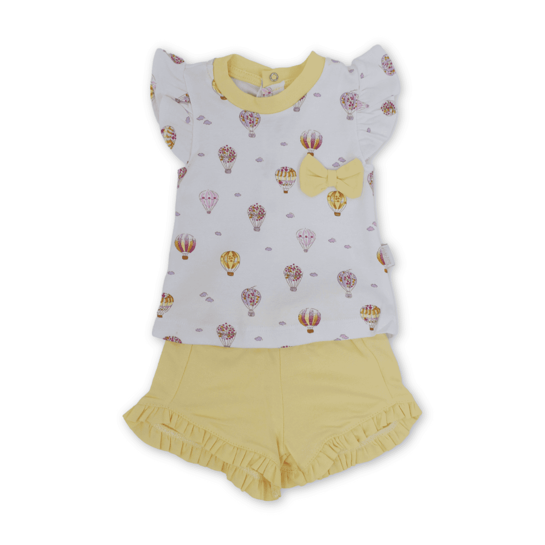 Baby Girls Cotton Outfit Set – Bow Design