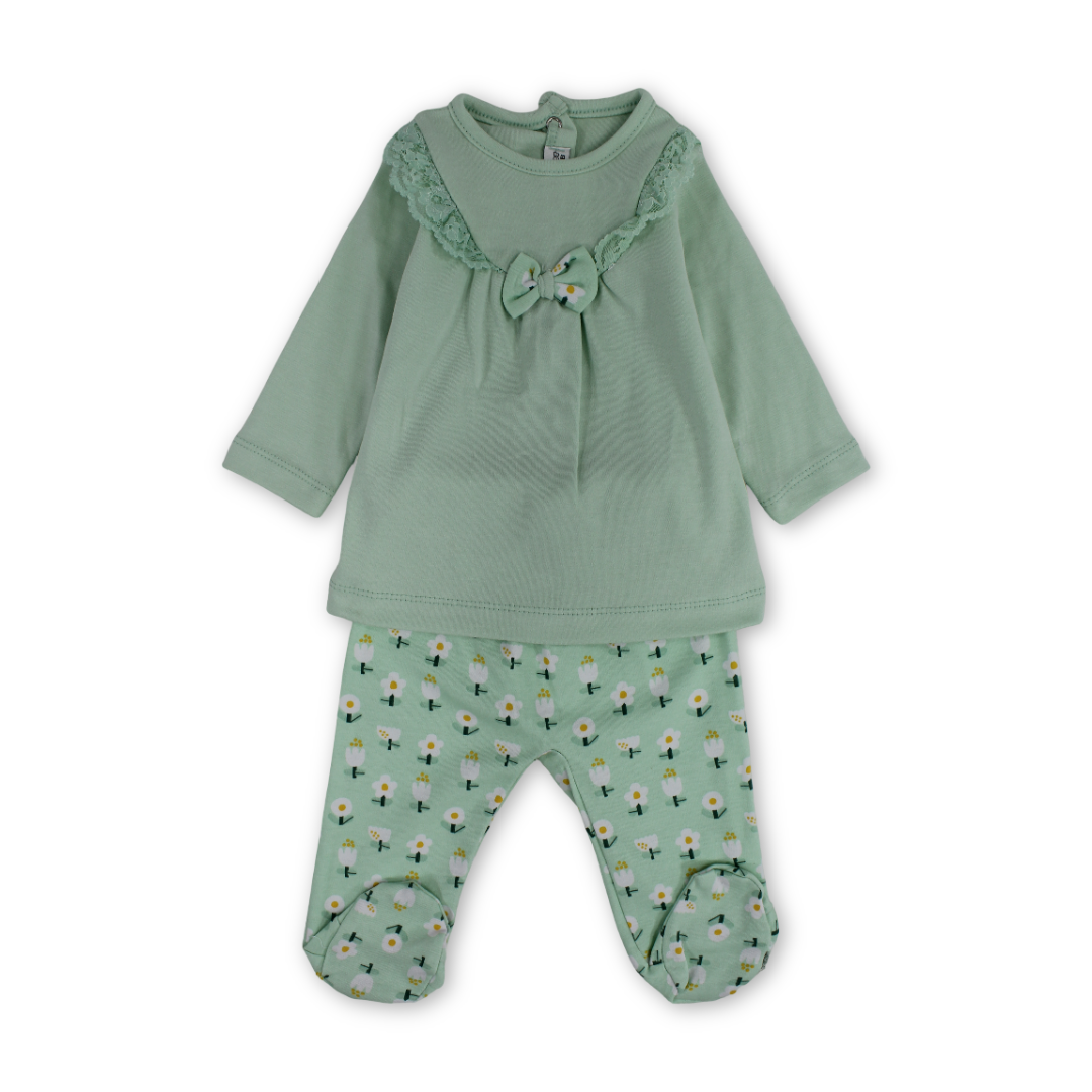 Baby Girls Cotton Pajama – Bow Design