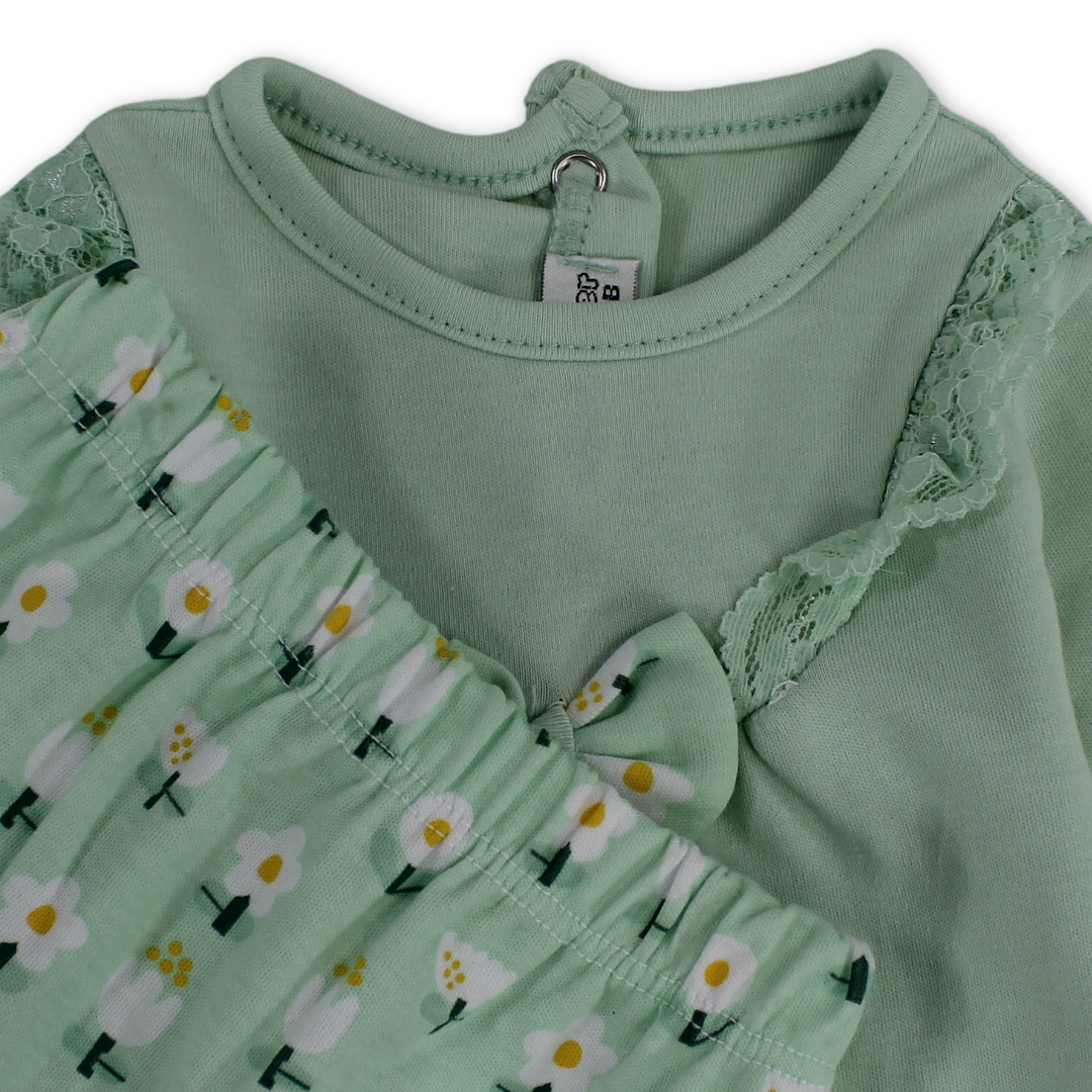 Baby Girls Cotton Pajama – Bow Design