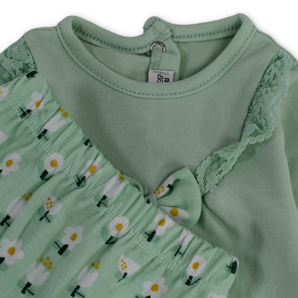 Baby Girls Cotton Pajama – Bow Design