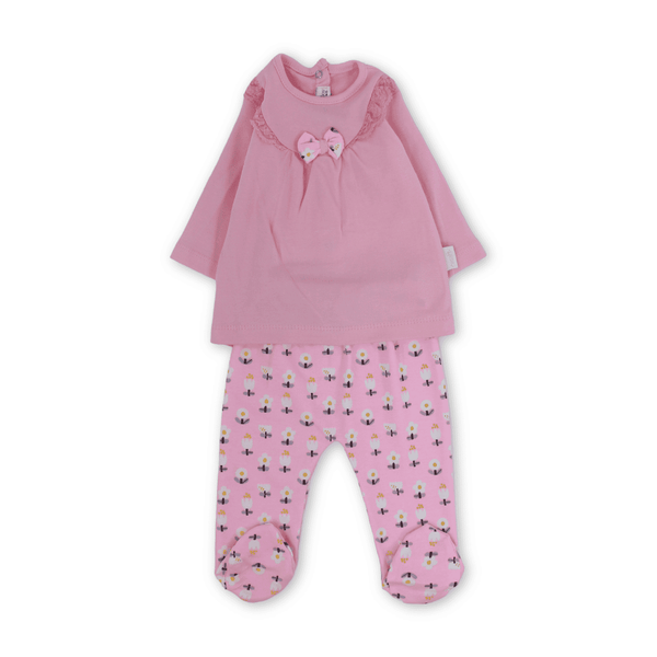 Baby Girls Cotton Pajama – Bow Design