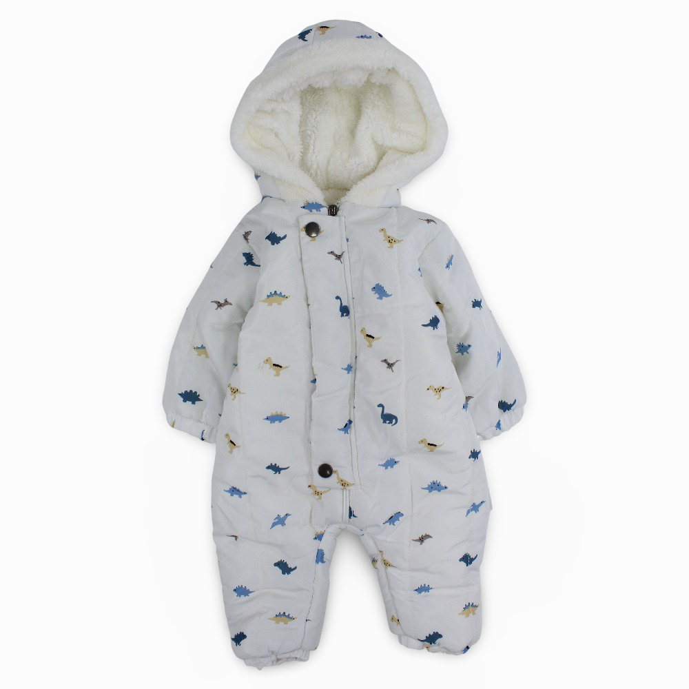 Baby Boys Waterproof Hooded Overall - Dinos Print