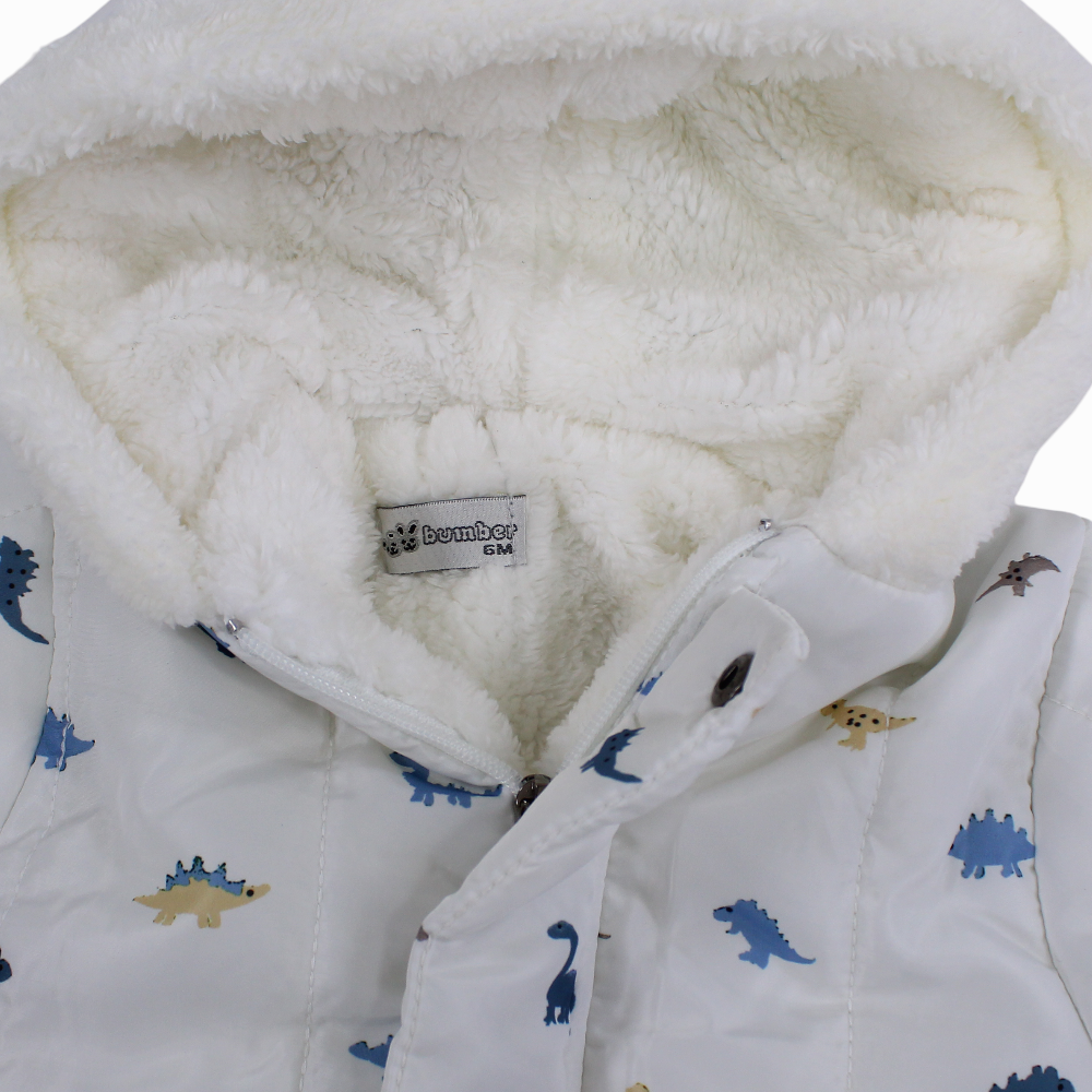 Baby Boys Waterproof Hooded Overall - Dinos Print