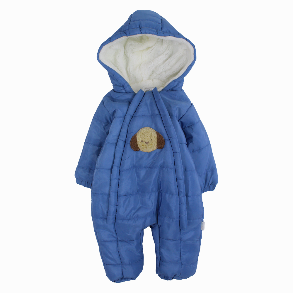 Baby Girls Waterproof Hooded Overall - Dog Face Design