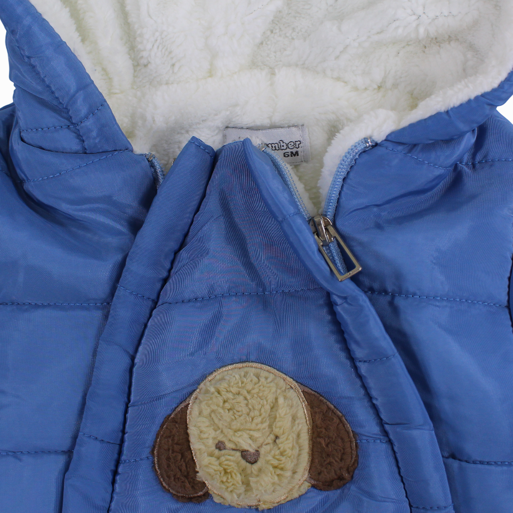 Baby Girls Waterproof Hooded Overall - Dog Face Design