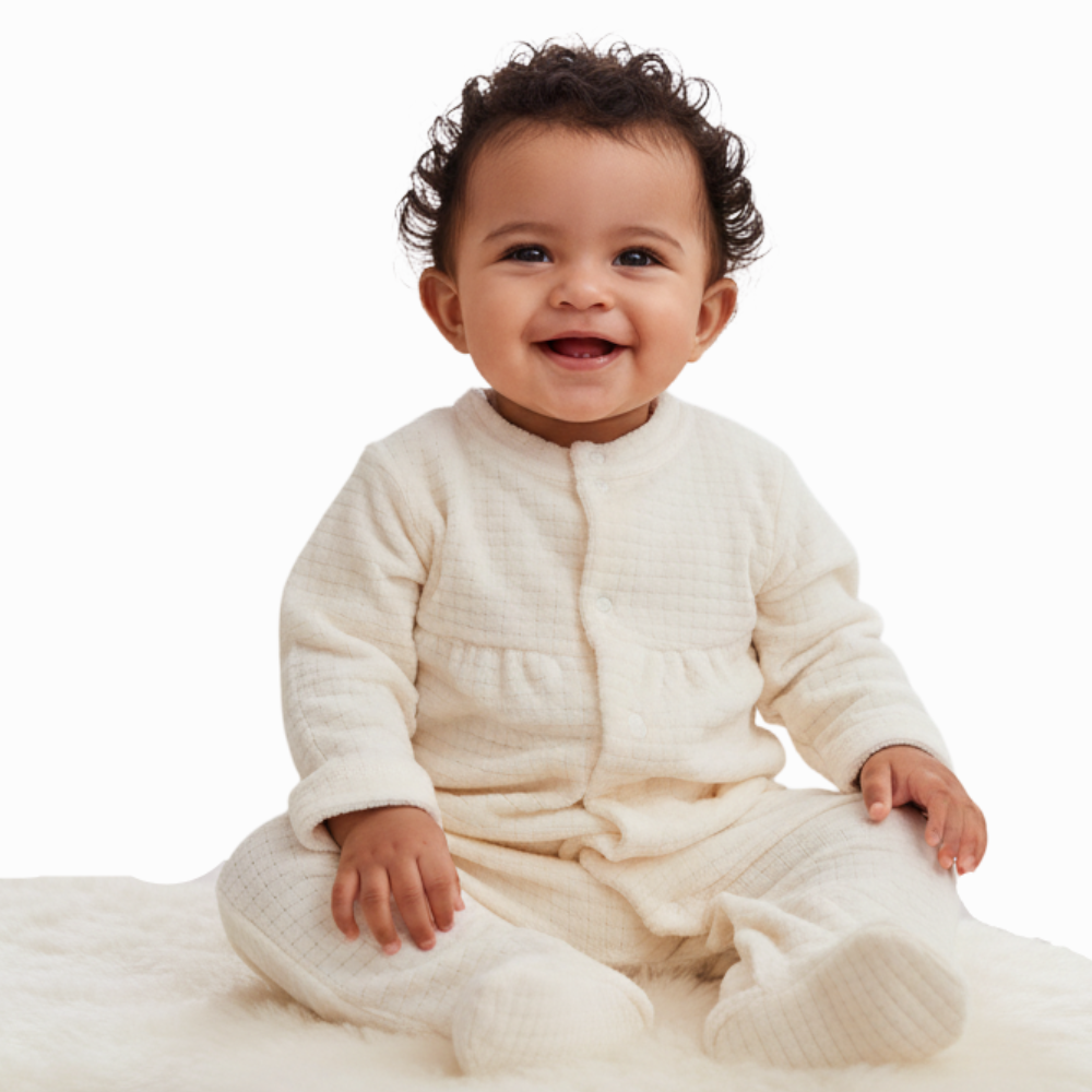 Baby Girls Plain Velvet Baby Footie