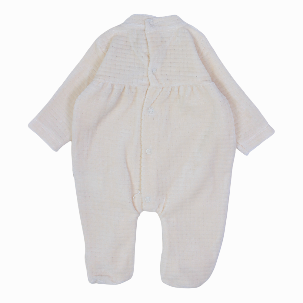 Baby Girls Plain Velvet Baby Footie