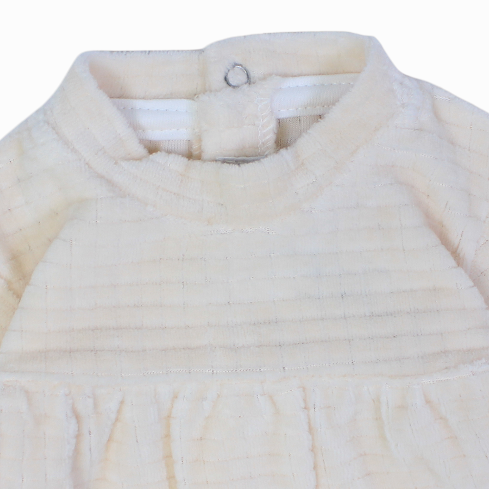 Baby Girls Plain Velvet Baby Footie