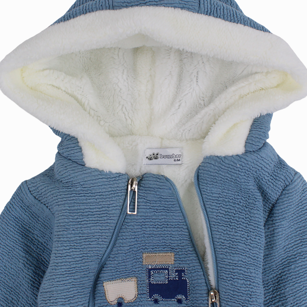 Baby Boys Hooded Overall - Train Design