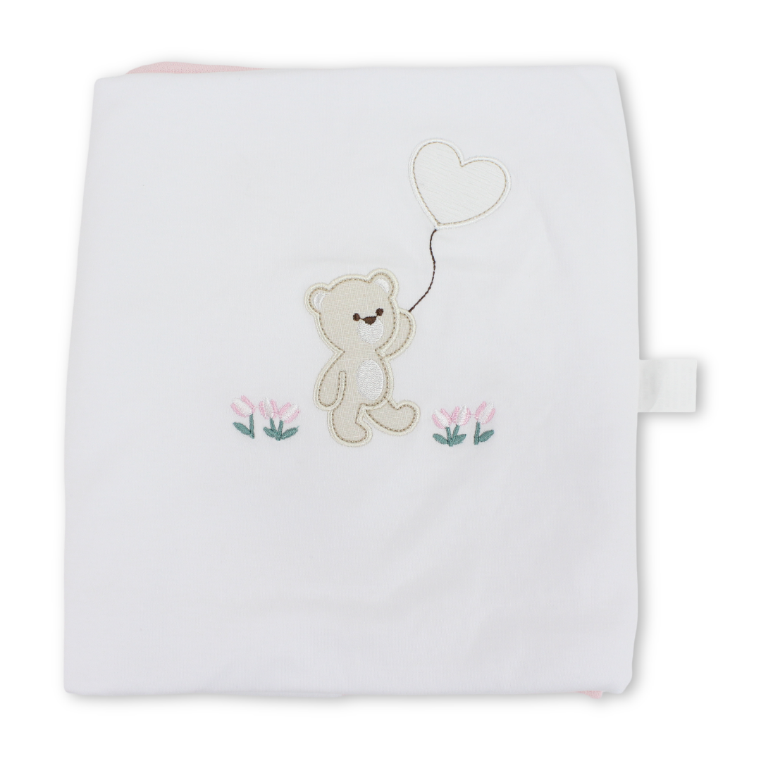 Cotton Baby Blanket – Teddy Bear Embroidery - Clothing - Bumber