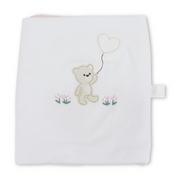 Cotton Baby Blanket – Teddy Bear Embroidery