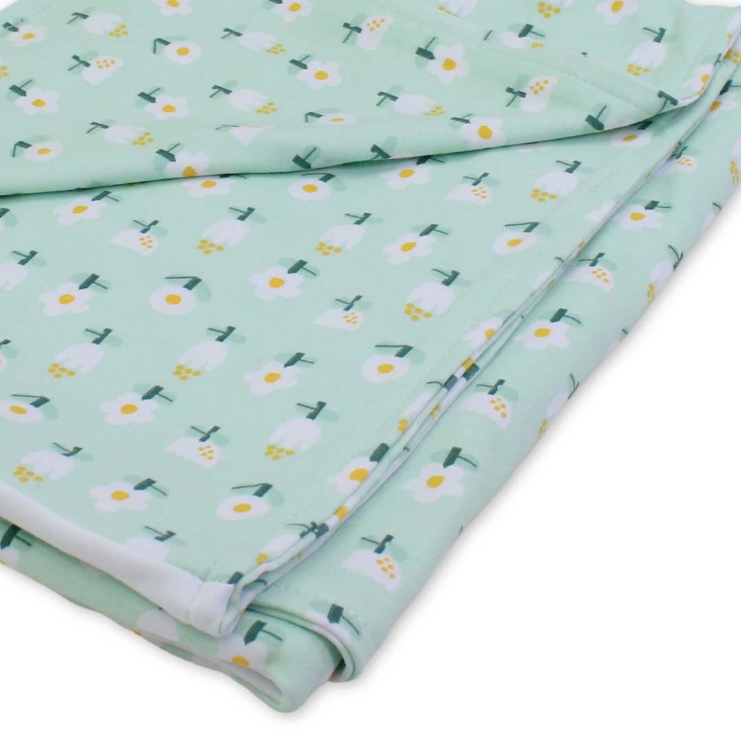 Cotton Baby Blanket – Flowers Embroidery
