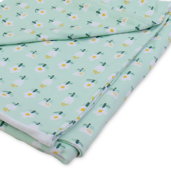 Cotton Baby Blanket – Flowers Embroidery
