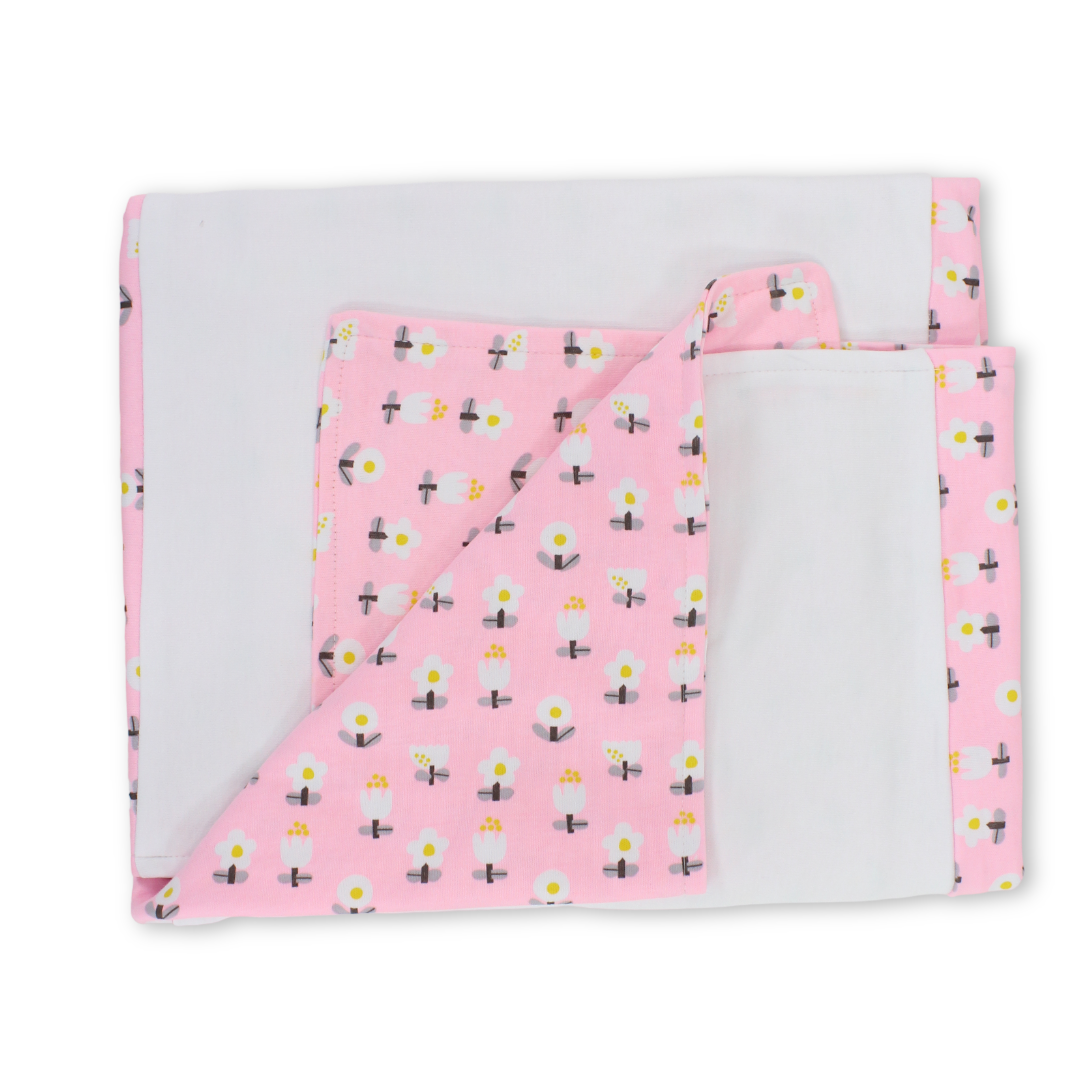 Cotton Baby Blanket – Flowers Embroidery