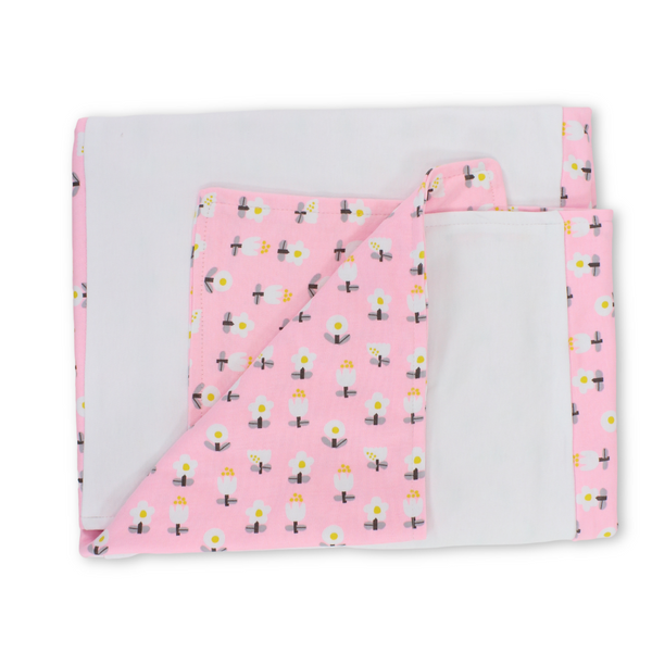 Cotton Baby Blanket – Flowers Embroidery