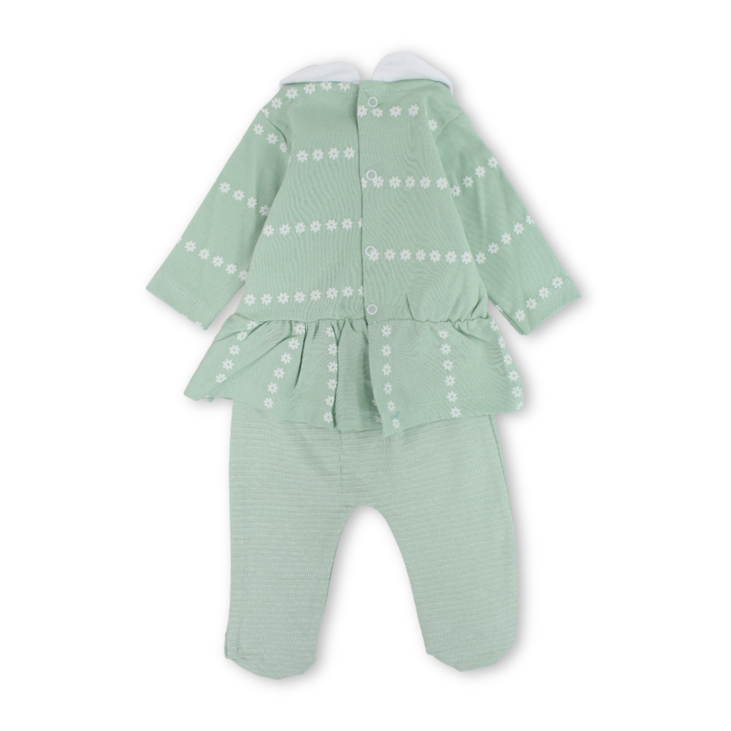 Baby Girls Cotton Pajama – Teddy Embroidery