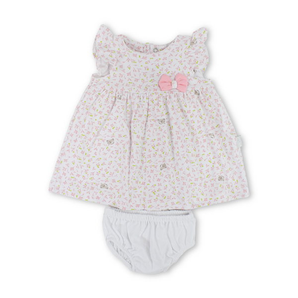 Baby Girls Cotton Dress – Bow Design