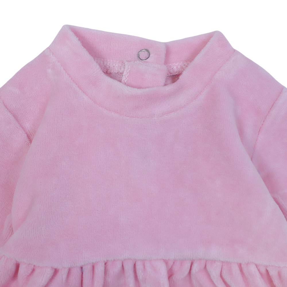 Baby Girls Velvet Dress – Mushroom & Snail Design