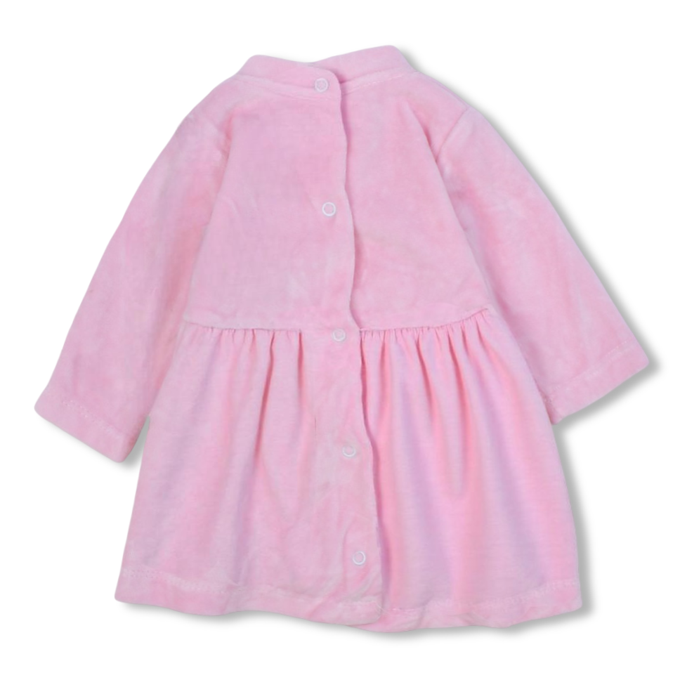 Baby Girls Velvet Dress – Mushroom & Snail Design