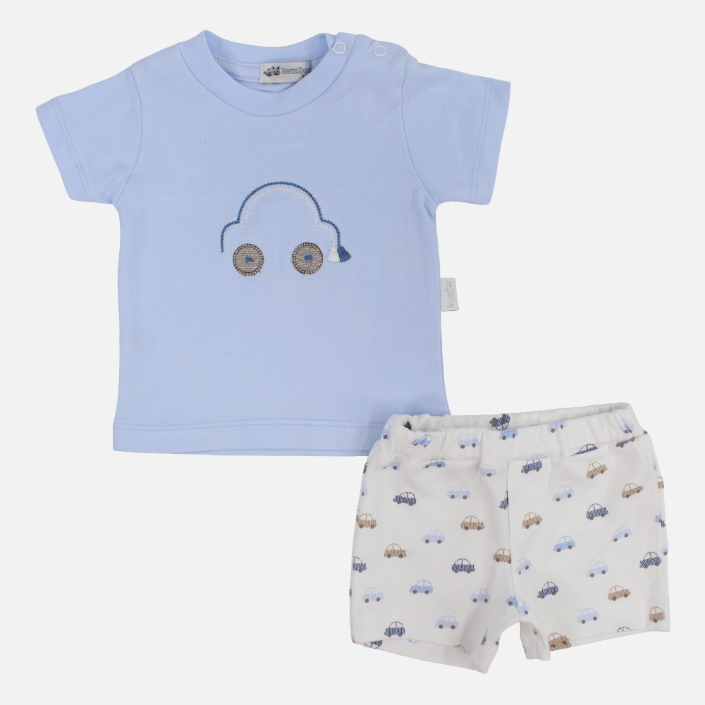 Baby Boys 2-Piece Cotton Outfit Set – Car Print