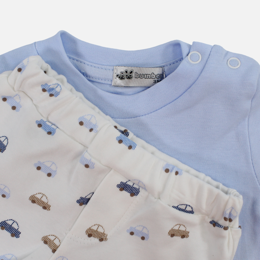 Baby Boys 2-Piece Cotton Outfit Set – Car Print