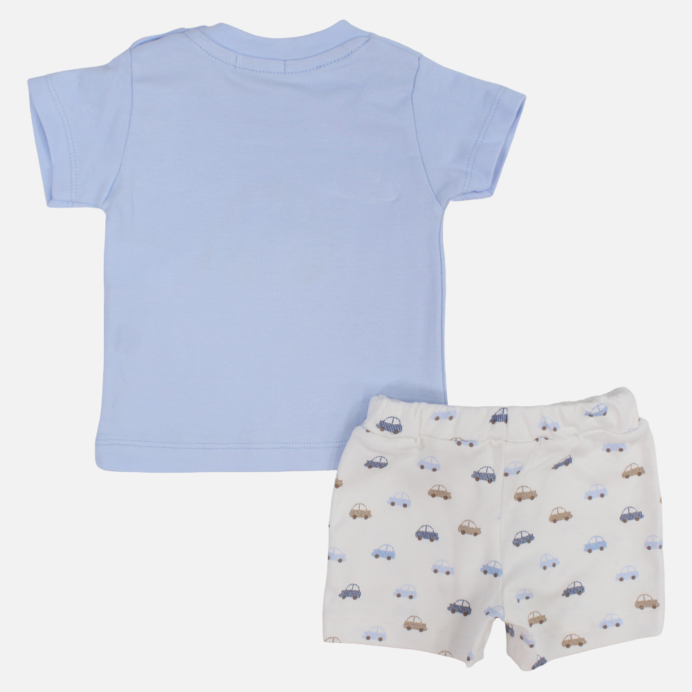 Baby Boys 2-Piece Cotton Outfit Set – Car Print