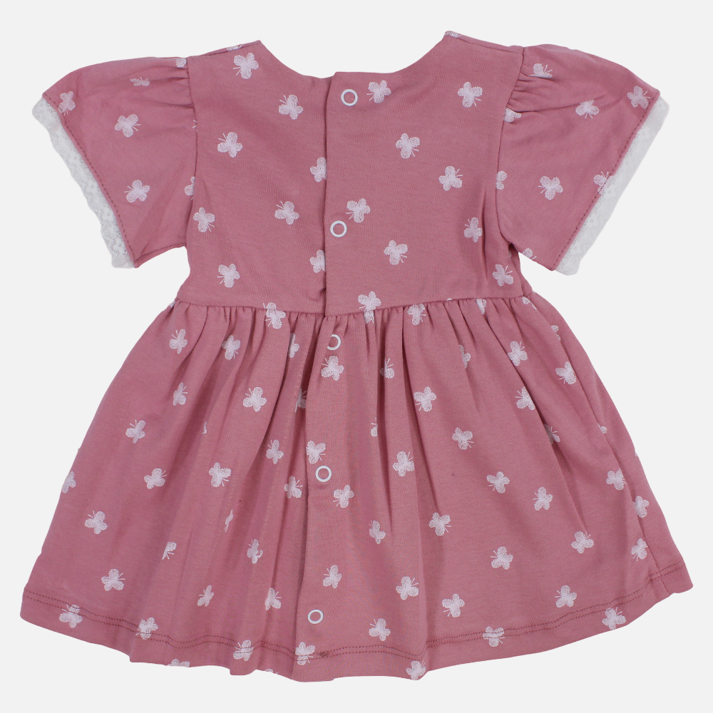 Baby Girls Cotton Dress – Butterfly Print