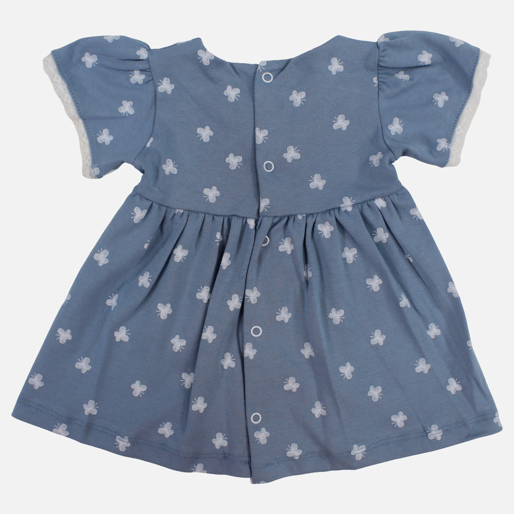 Baby Girls Cotton Dress – Butterfly Print