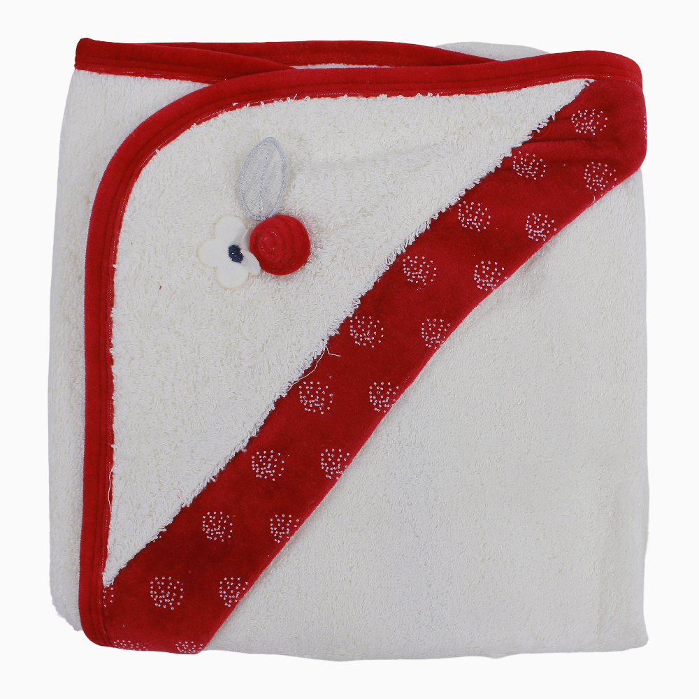 Baby Girls Cotton Hooded Towel - Cute Embroidery