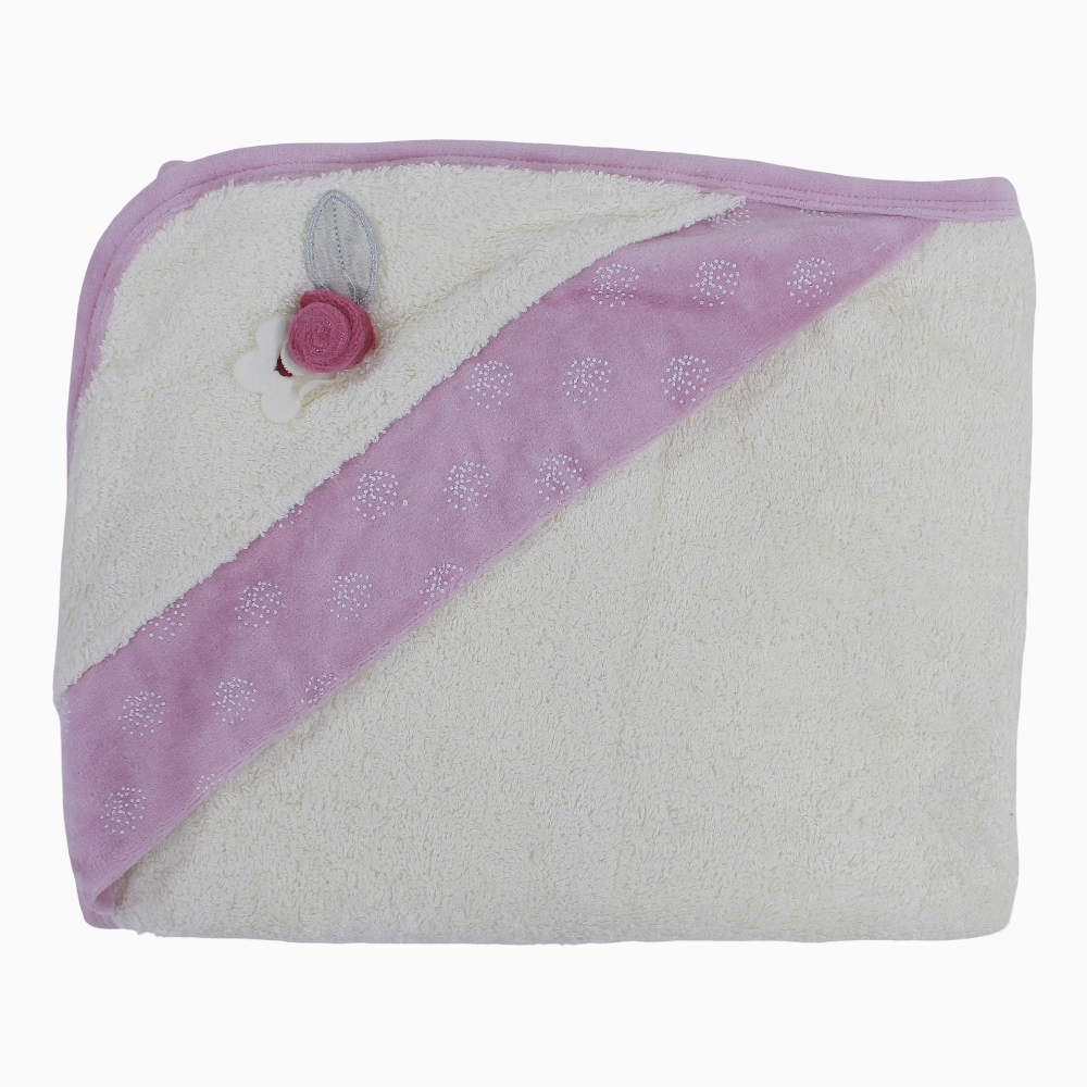 Baby Girls Cotton Hooded Towel - Cute Embroidery