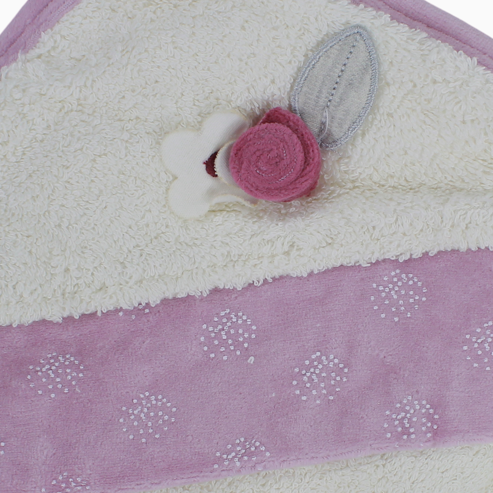 Baby Girls Cotton Hooded Towel - Cute Embroidery