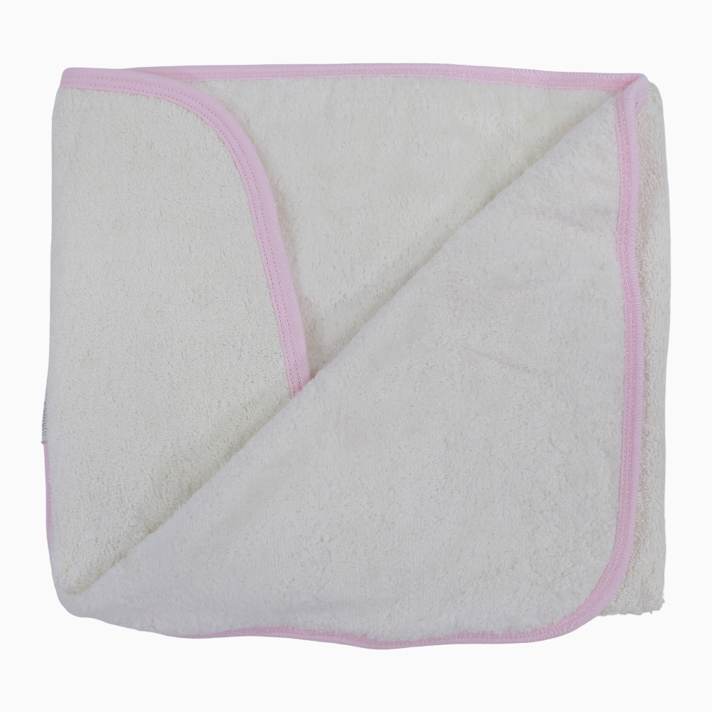 Baby Girls Cotton Hooded Towel – Lace Detail