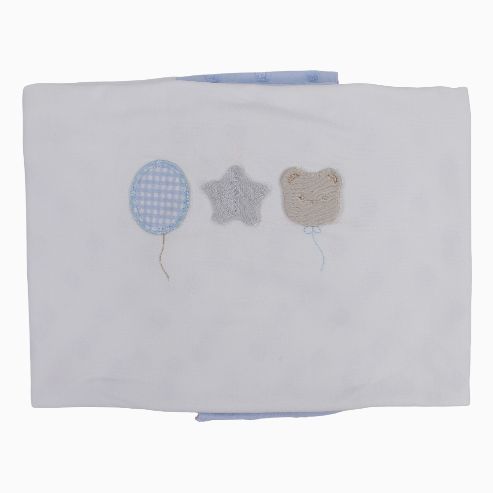 Unisex Baby Cotton Blanket – Bear, Star, & Balloon Design