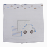 Baby Boys Cotton Blanket – White with Car Design