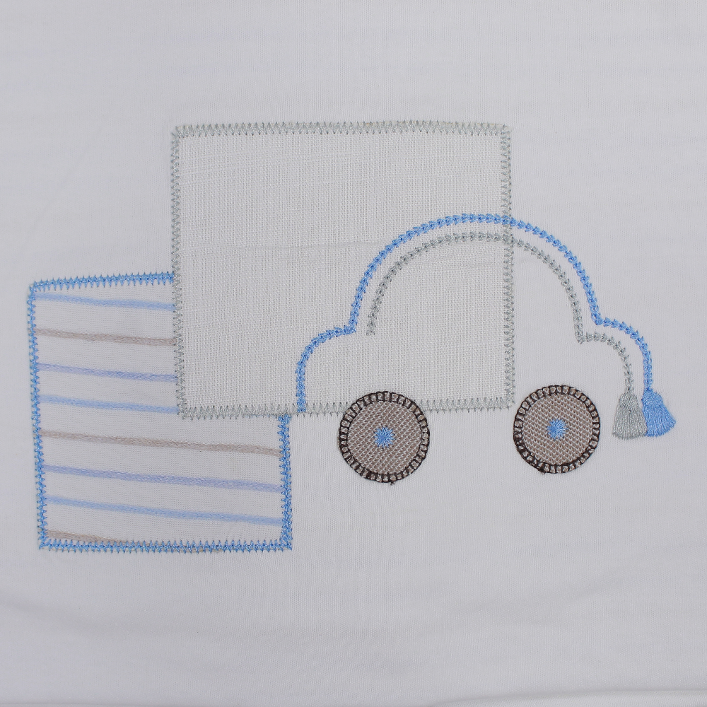 Baby Boys Cotton Blanket – White with Car Design