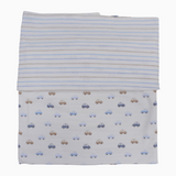 Baby Boys Cotton Blanket – White with Car Design