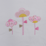 Baby Girls Cotton Blanket – Pink & White with Flower Design