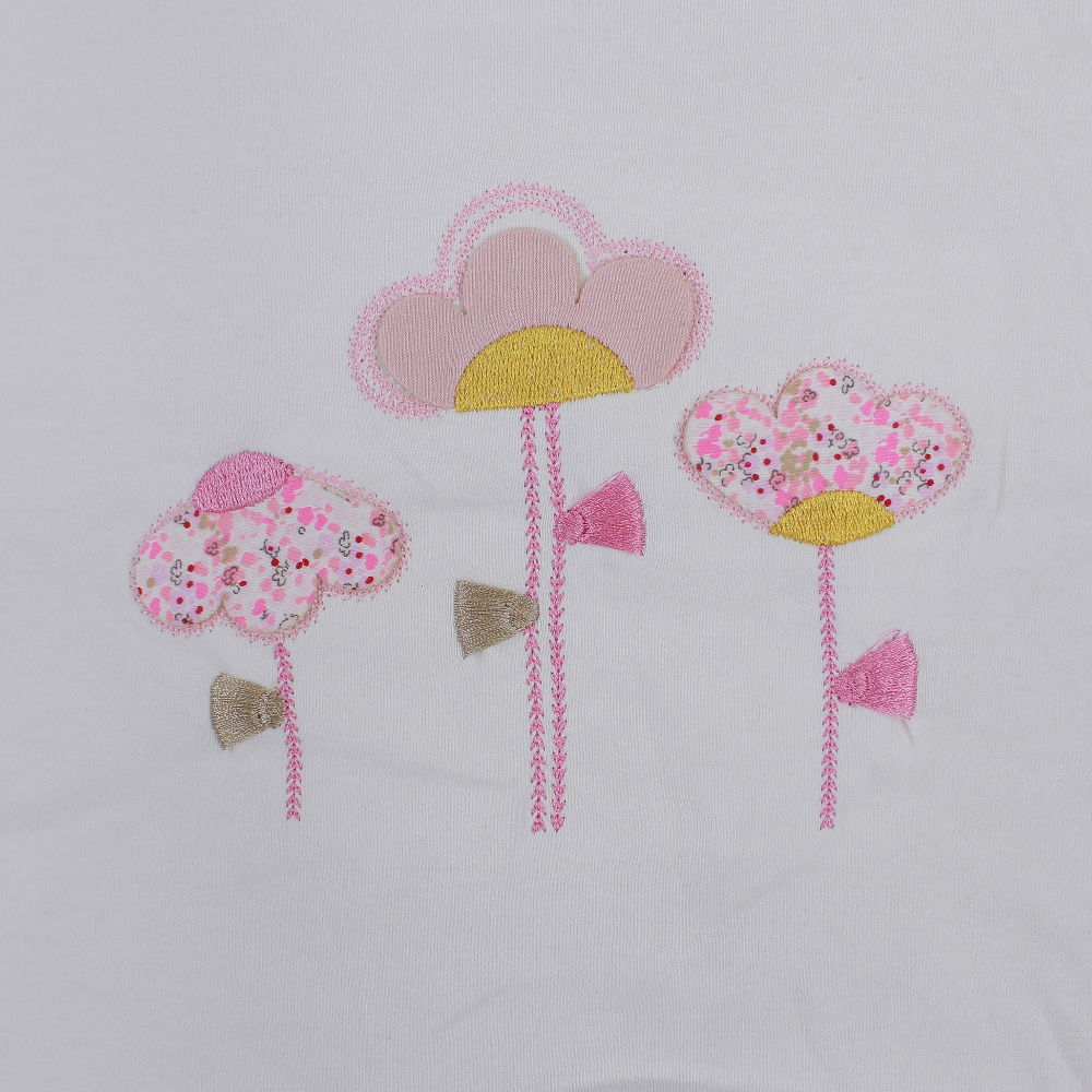 Baby Girls Cotton Blanket – Pink & White with Flower Design