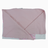 Baby Girls Cotton Blanket – Pink & White with Flower Design