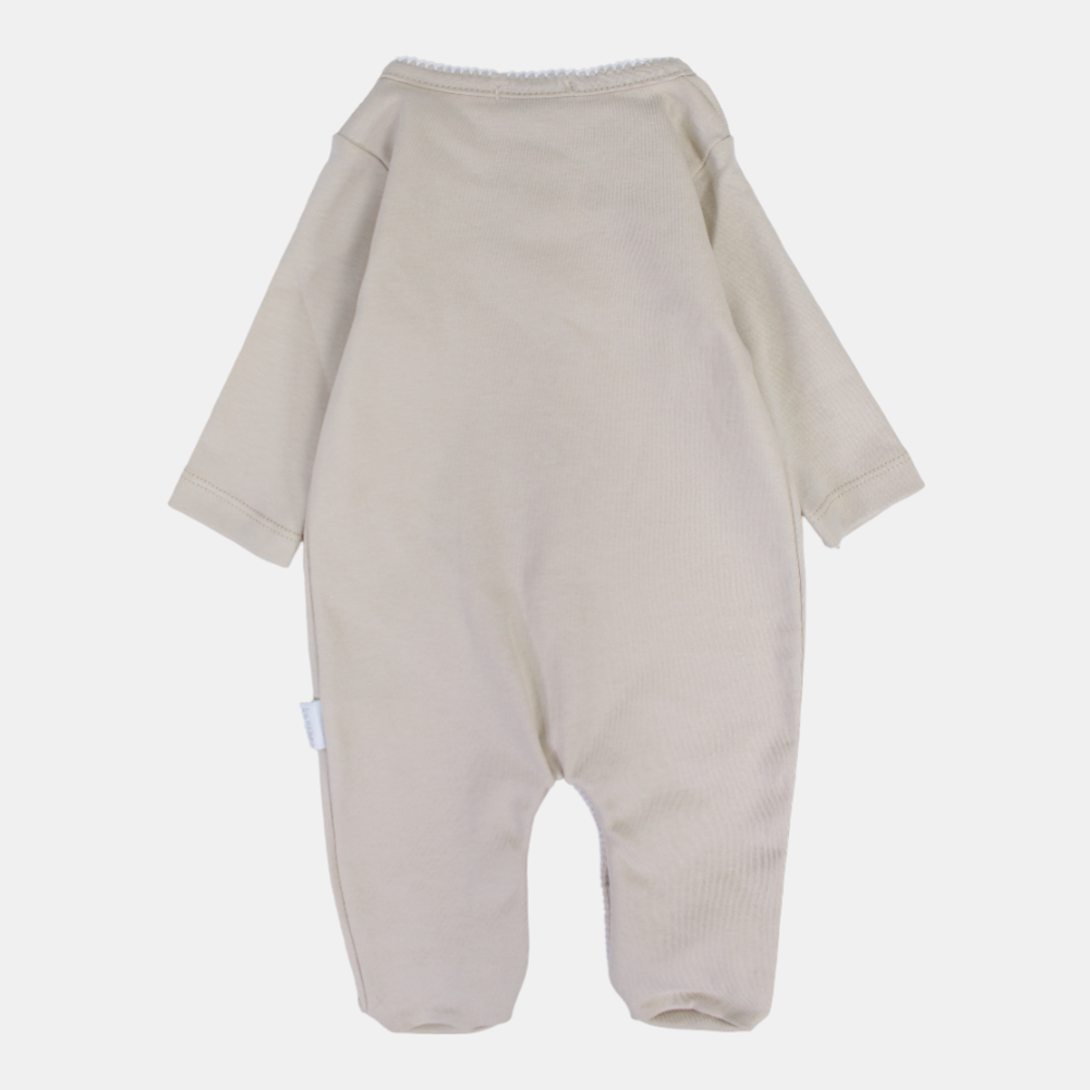 Baby Girls' Cotton Long-Sleeved Baby Footie - Stars Design