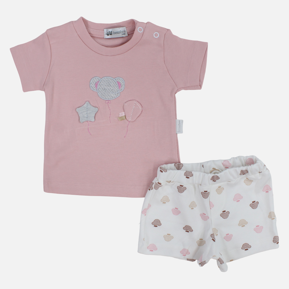 Baby Girls Outfit Set – Cotton – Koala, Star & Balloon Print