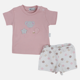Baby Girls Cotton 2-Piece Outfit Set – Koala, Star & Balloon Print